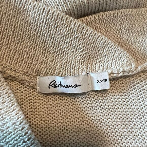 Reitmans light beige linen blend v neck sweater. - Picture 3 of 8